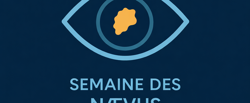 Examen ophtalmologique pour dépistage et suivi des nævus chorio-rétiniens.