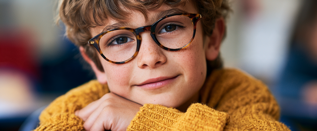 Enfant lisant à l'école